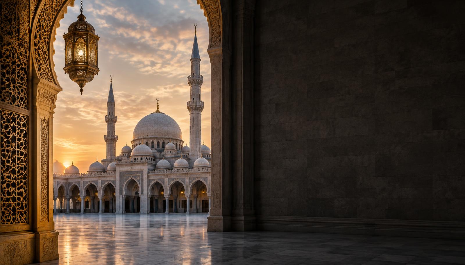 سنہری محراب اور مسجد کا پرسکون منظر
